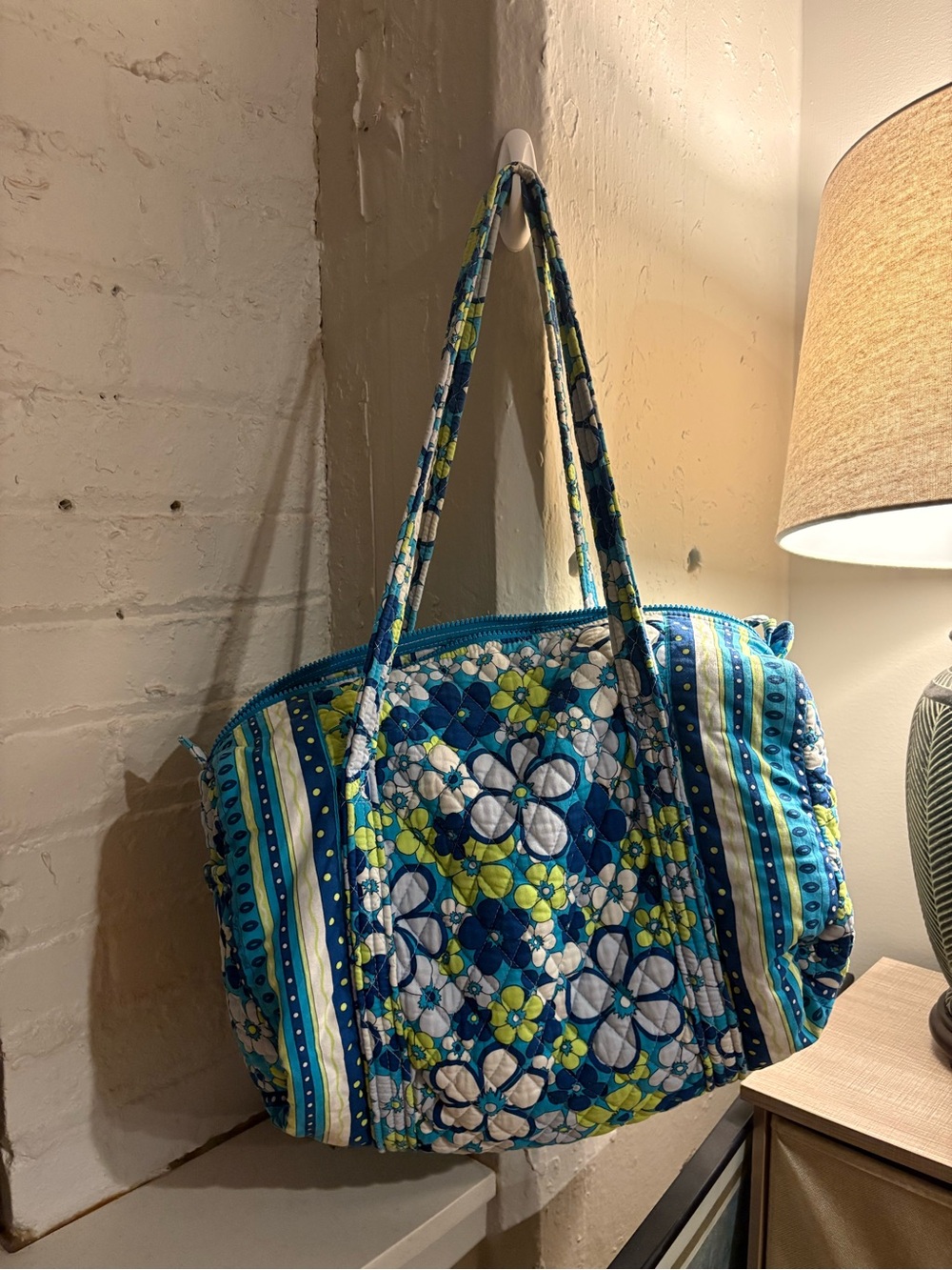Vera Bradley petal power turquoise duffle